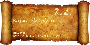 Kajos Lóránt névjegykártya