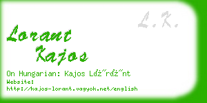 lorant kajos business card